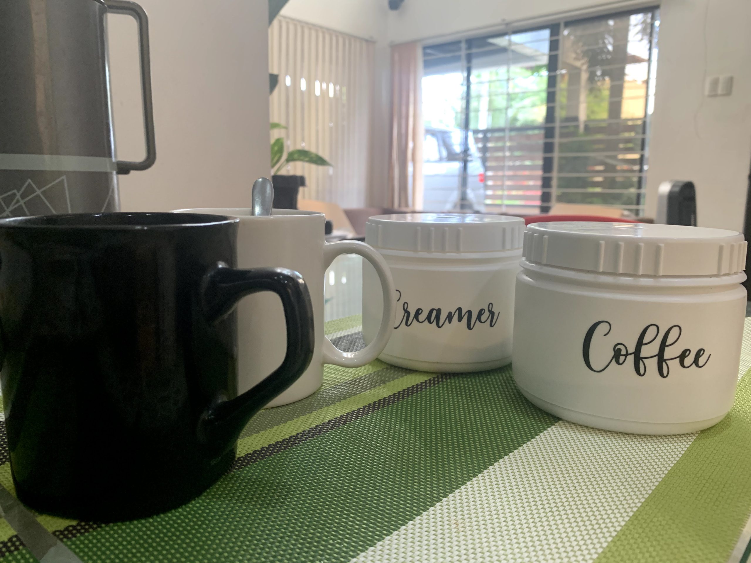 Quiet morning at home with coffee.