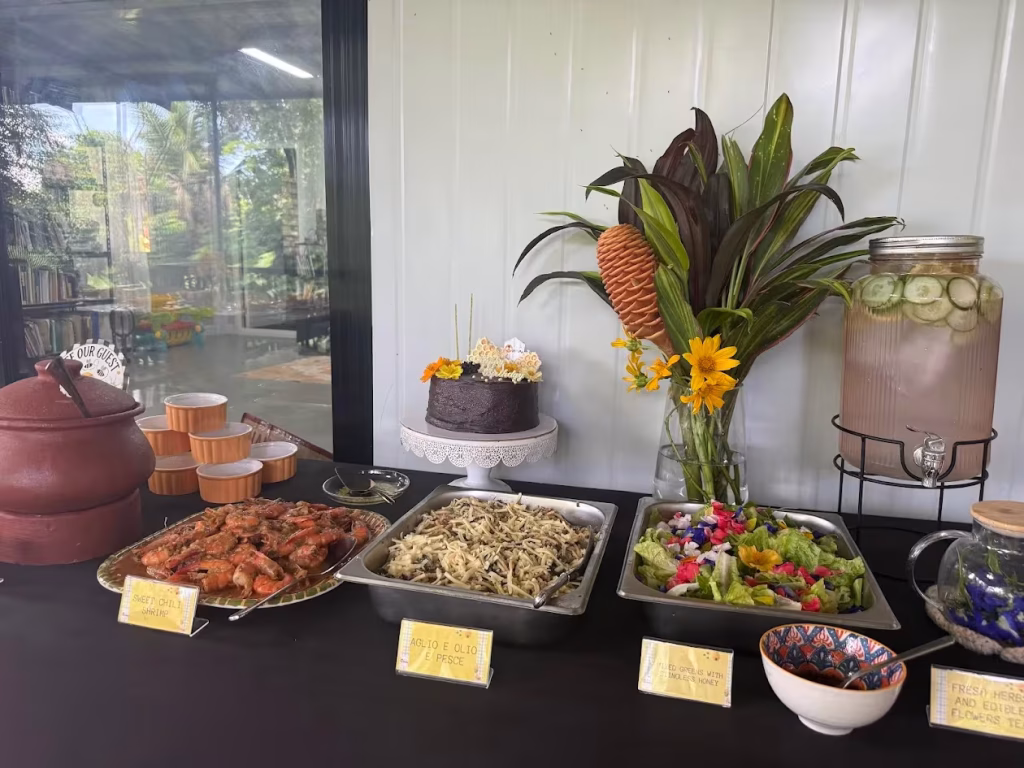 Delicious buffet brunch at Honea Bee Farm